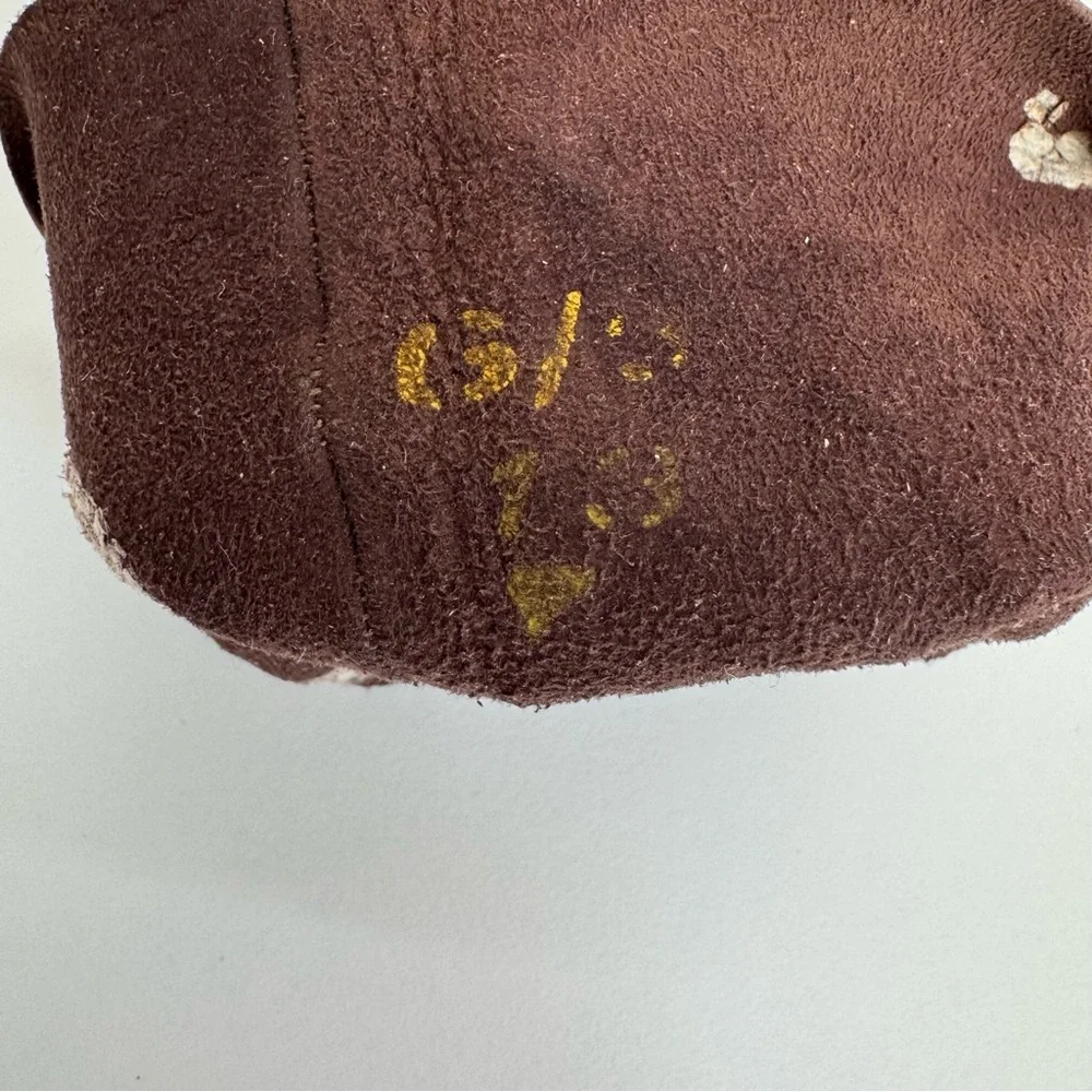 Vintage Embroidered Leather Gloves Women’s Brown